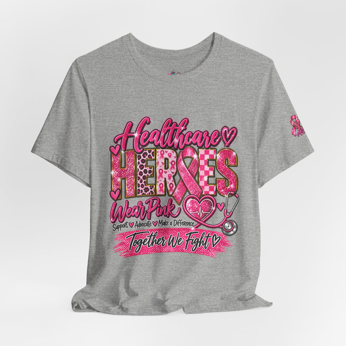 Breast Cancer Awareness Healthcare Heroes Tee — "Together We Fight" Pink Ribbon Shirt