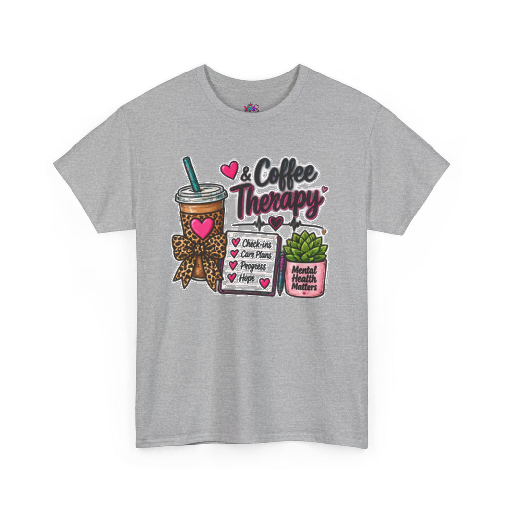 Coffee Therapy T-Shirt — Coffee, Plants & Self-Care Graphic Tee