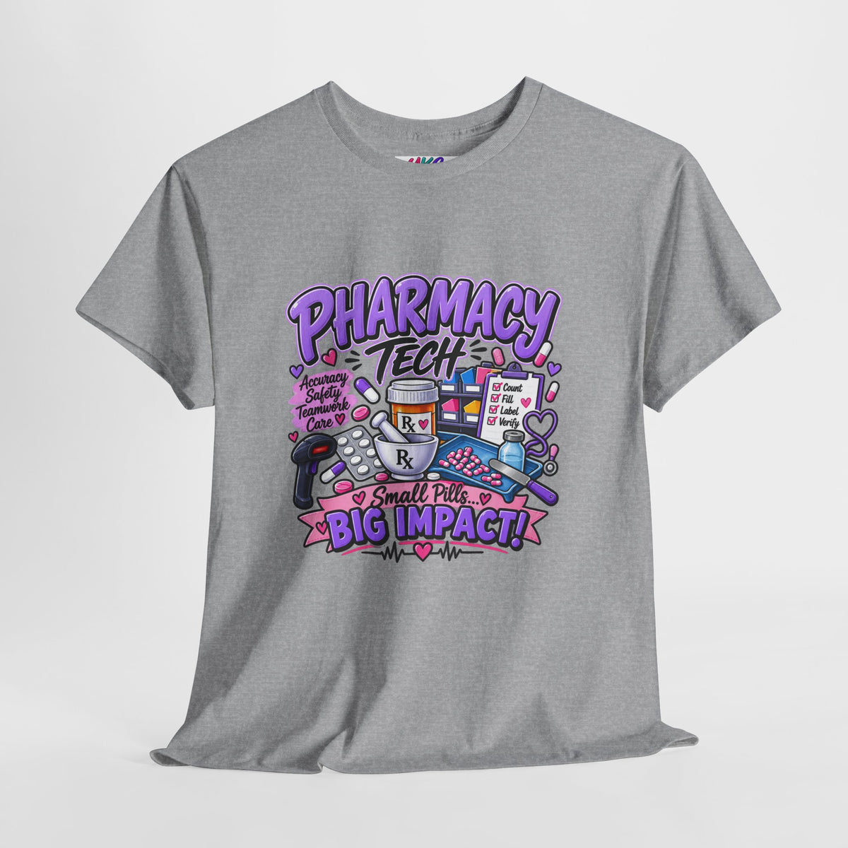 Pharmacy Tech Big Impact T-Shirt — Cute Pharmacy Technician Graphic Tee