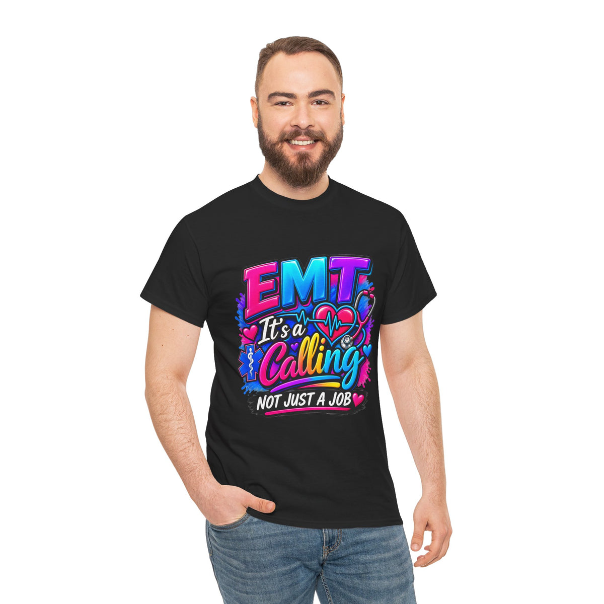 EMT T-Shirt — “It’s a Calling, Not Just a Job” Colorful EMS Tee