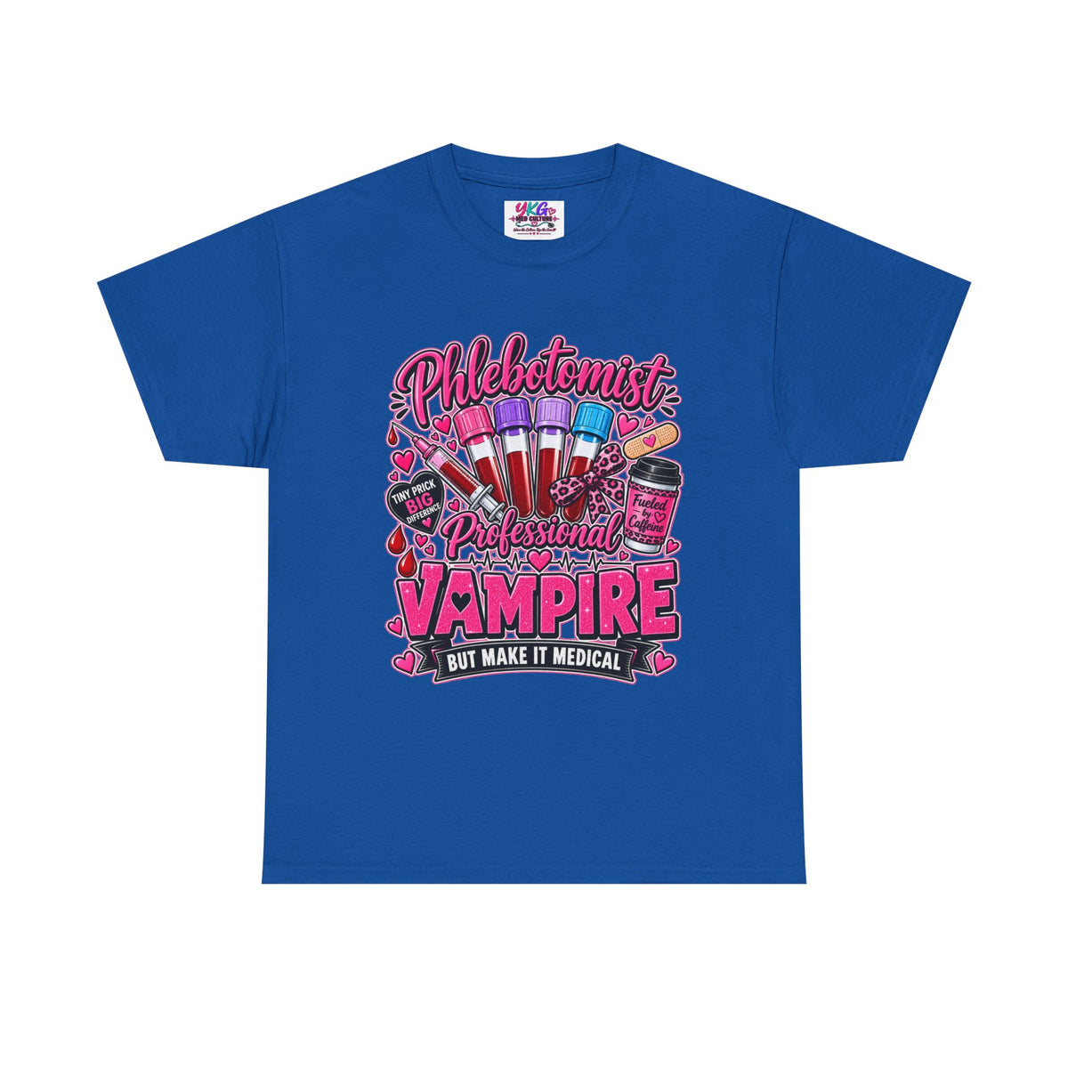 Phlebotomist Vampire T-Shirt – 'Professional Vampire but Make It Medical' Cute Medical Worker Tee