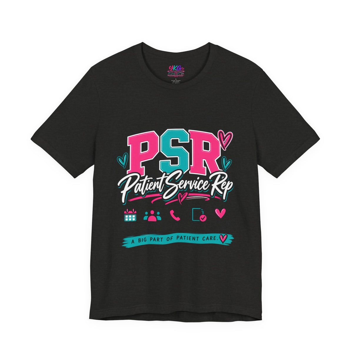 PSR Patient Service Rep T-Shirt – Cute Pink & Teal Medical Staff Tee