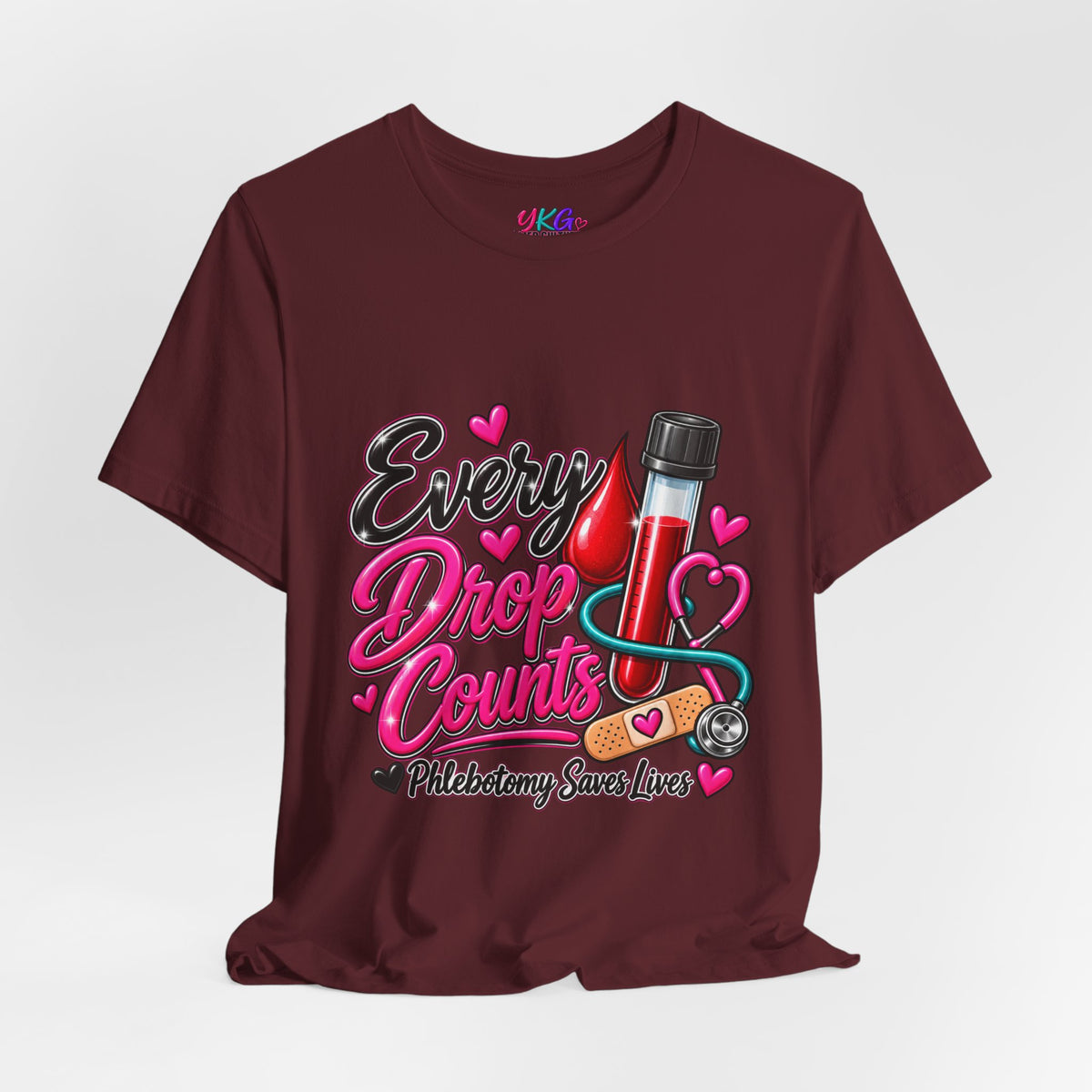 Phlebotomy T-Shirt — Every Drop Counts Blood Draw Tee (Phlebotomy Saves Lives)
