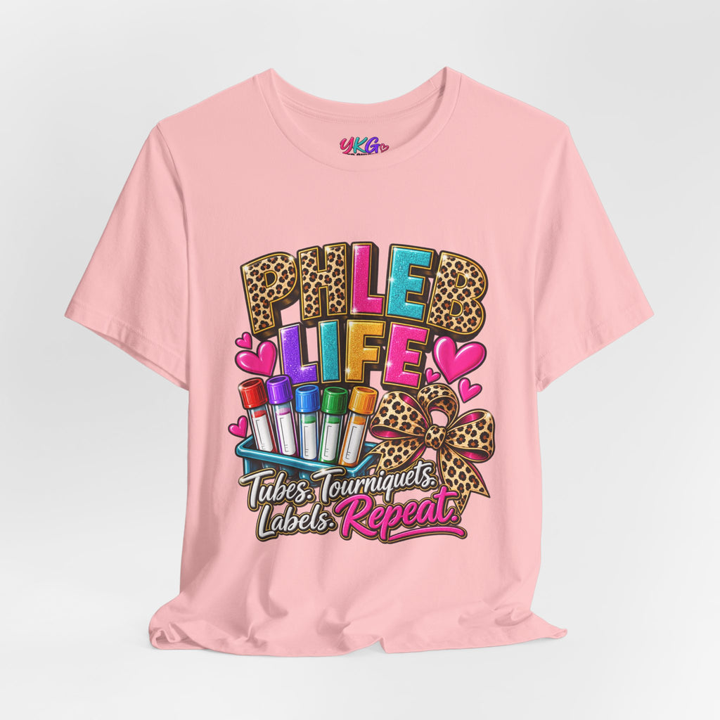 Phlebotomist Squad Tee — "Tubes, Turnarounds, Labels, Repeat" Graphic Shirt