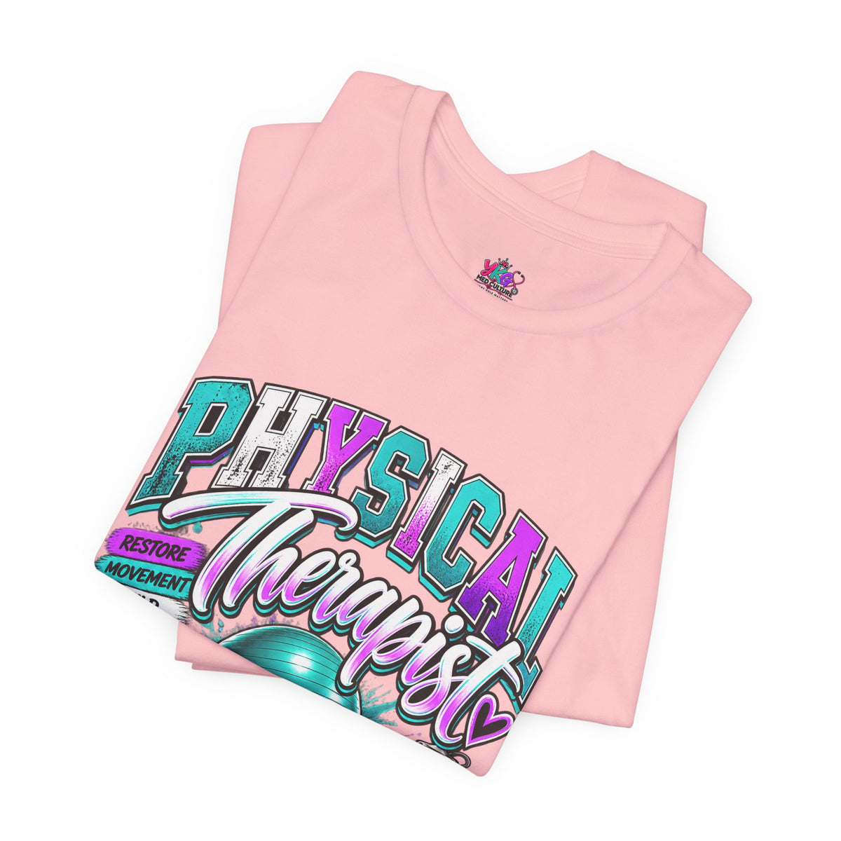 Physical Therapist Tee — Retro Fitness Graphic Shirt ("Physical Therapist: Helping People Move, Change Lives")