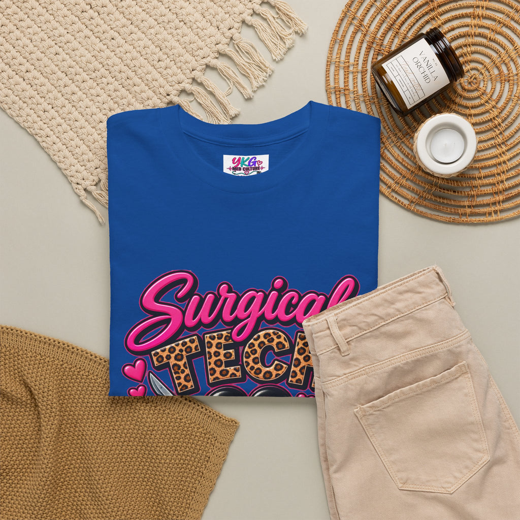 Surgical Tech T-Shirt – Cute Pink Leopard Scrub Scissors Design