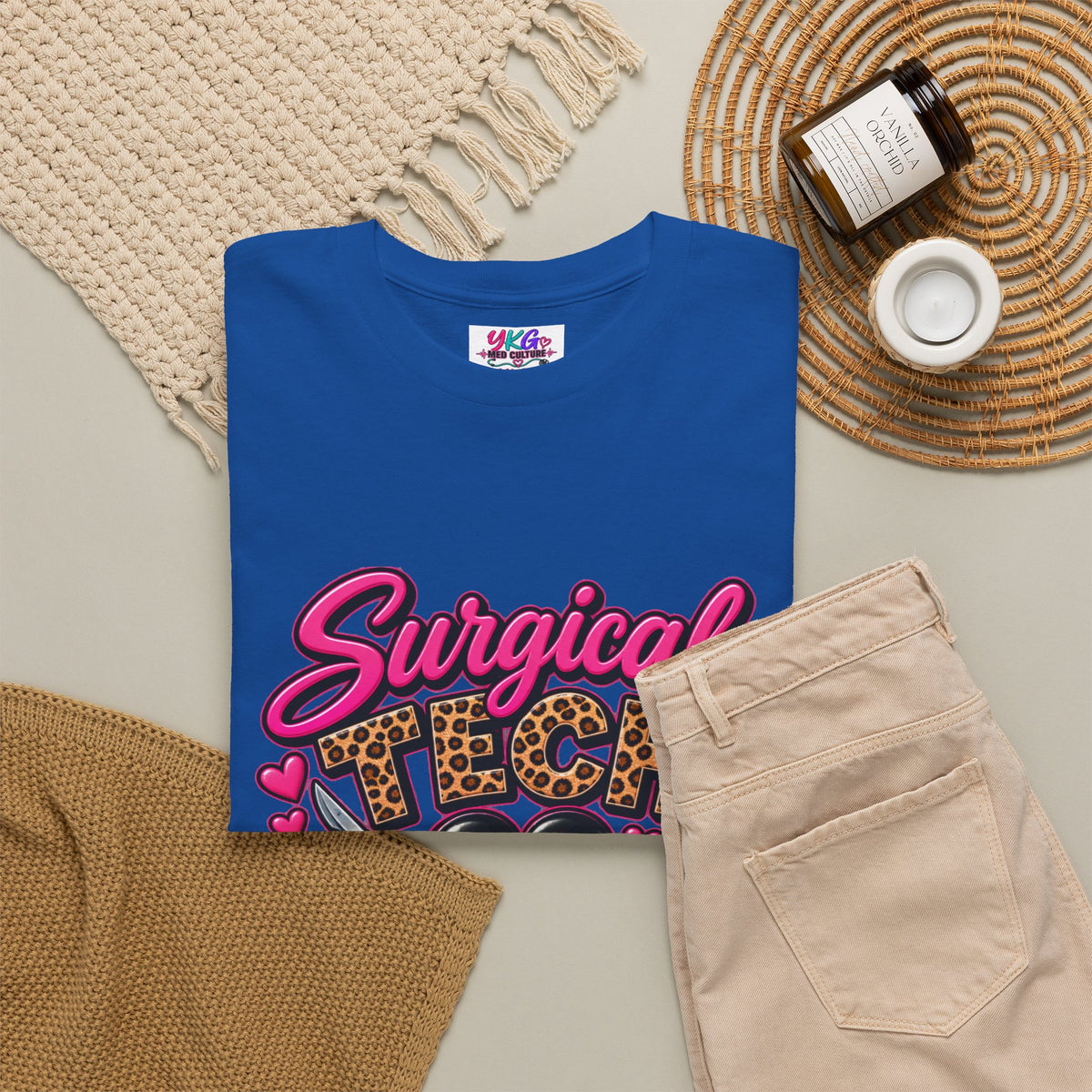 Surgical Tech T-Shirt – Cute Pink Leopard Scrub Scissors Design