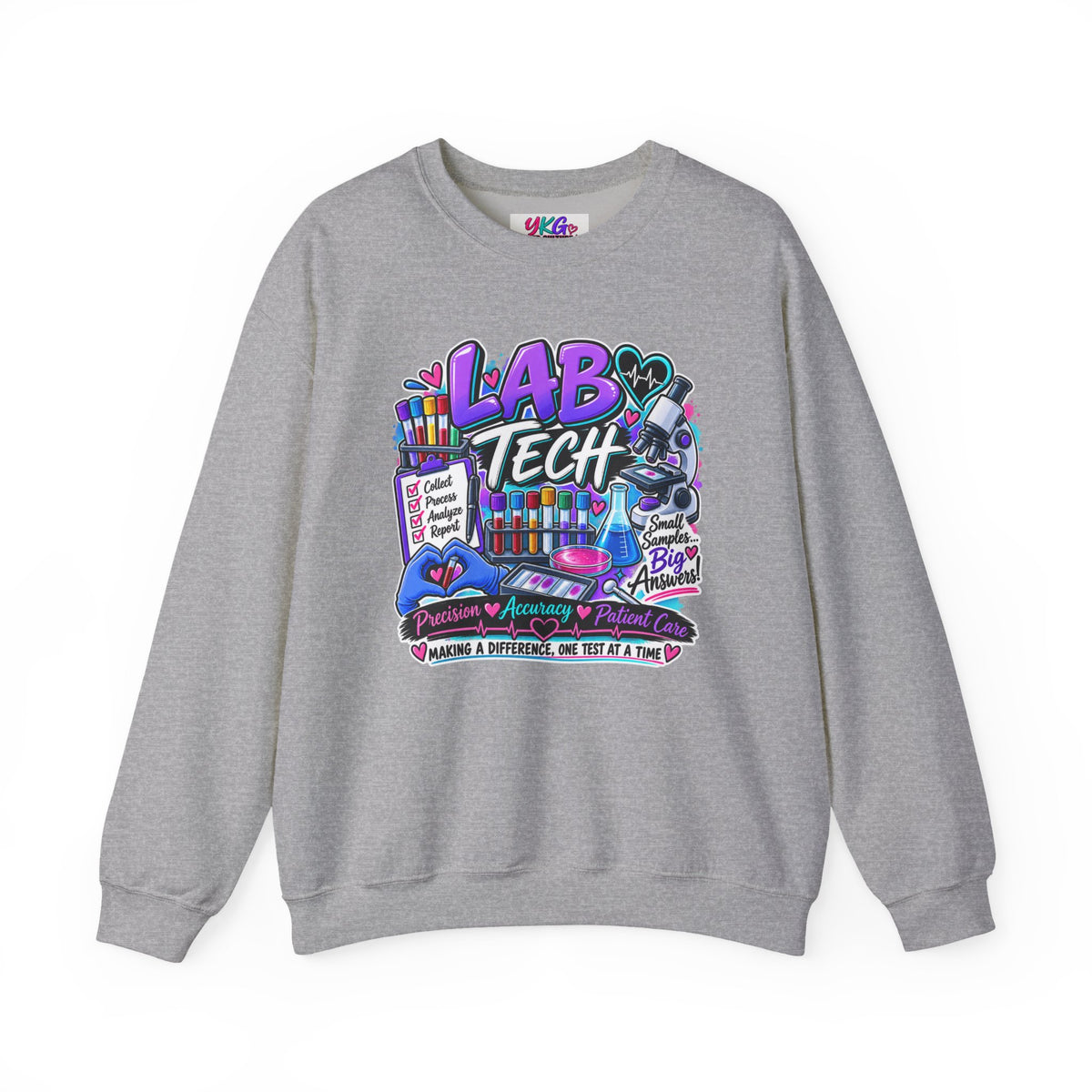 Lab Tech Crewneck Sweatshirt — Colorful Science Lab Technician Graphic
