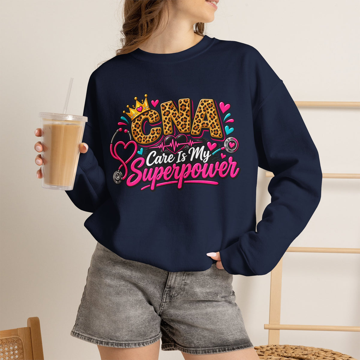 CNA Care Is My Superpower Crewneck Sweatshirt