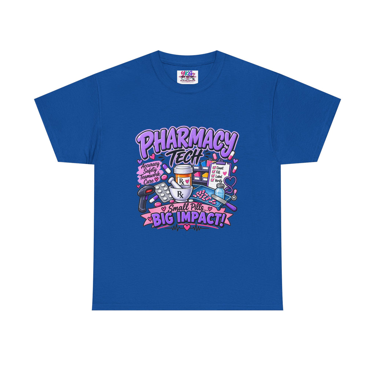 Pharmacy Tech Big Impact T-Shirt — Cute Pharmacy Technician Graphic Tee