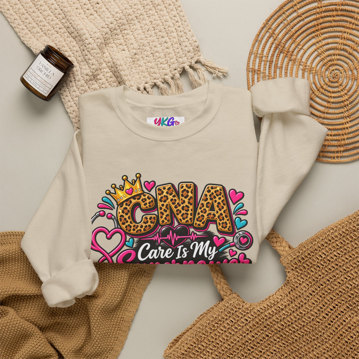 CNA Care Is My Superpower Crewneck Sweatshirt