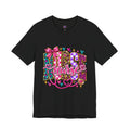 Nurse Graphic Tee — Colorful Leopard Scrub Letters with Hearts & Bow