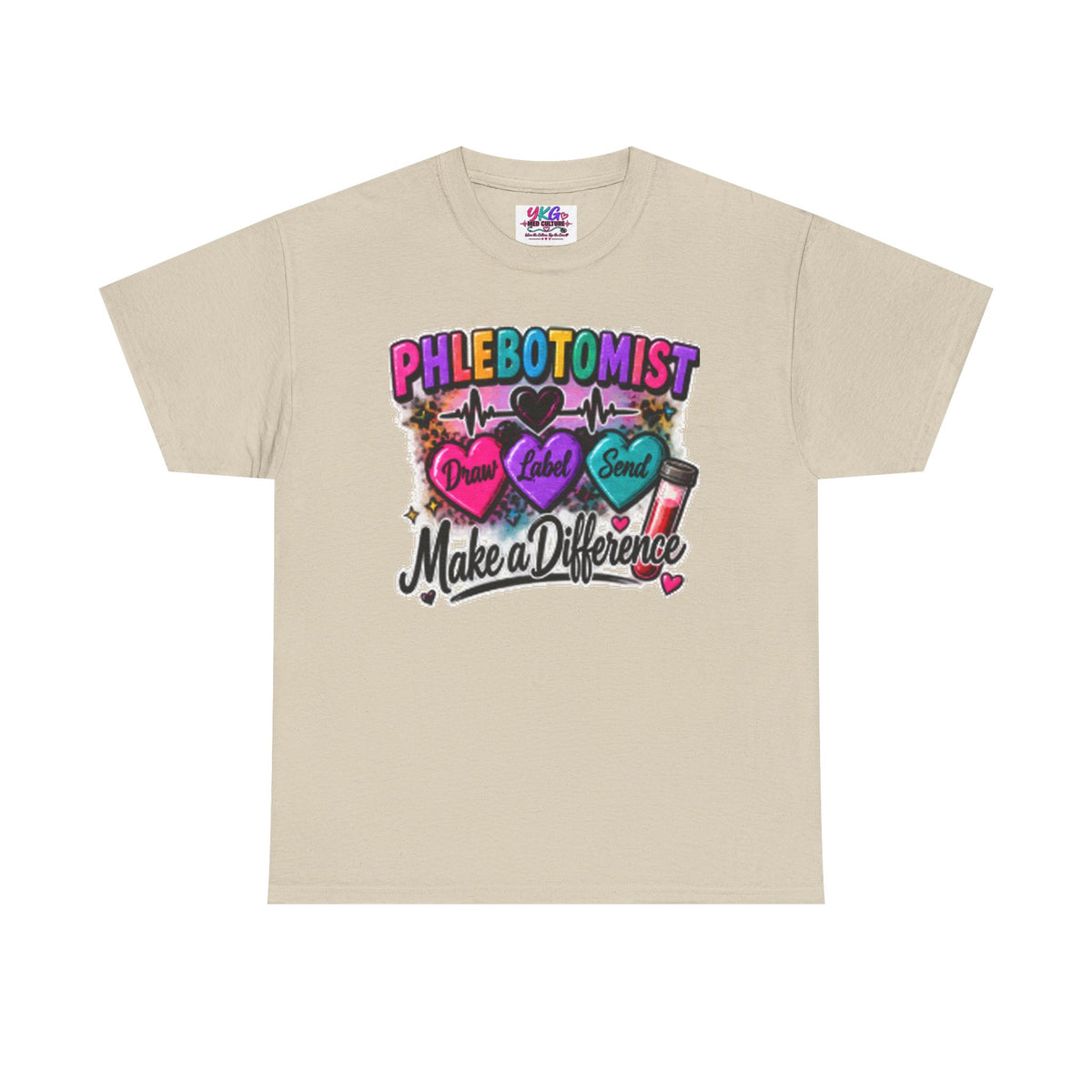 Phlebotomist Make a Difference Tee — Heartbeat & ‘Dream Love Send’ Graphic Shirt