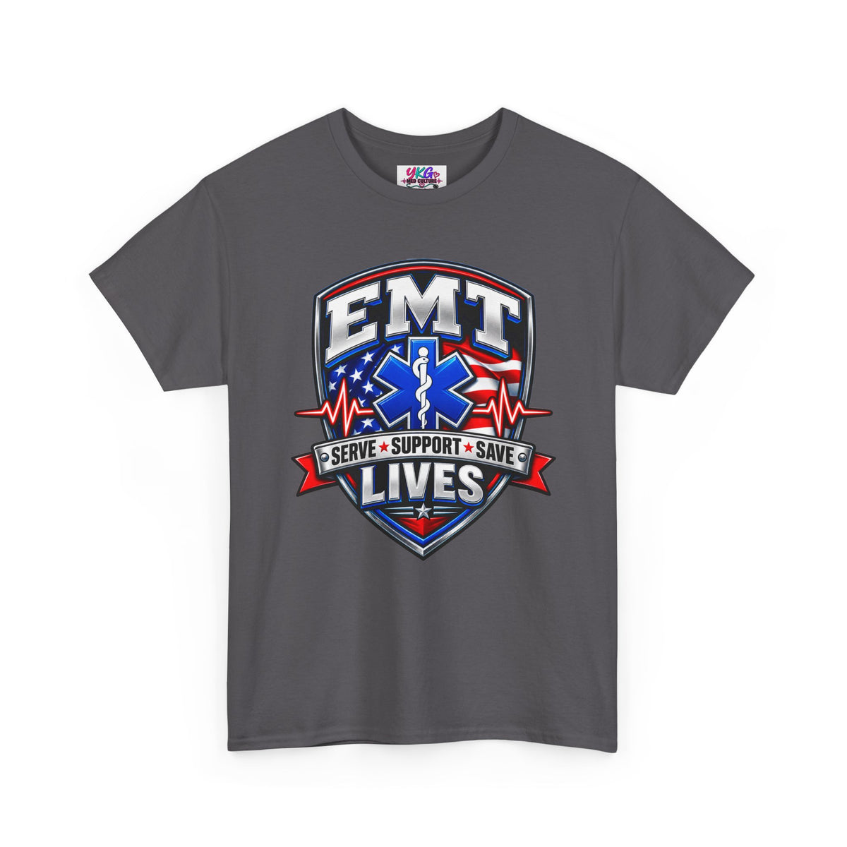 EMT Lives Tee — "Serve • Support • Save" EMS Shield Shirt