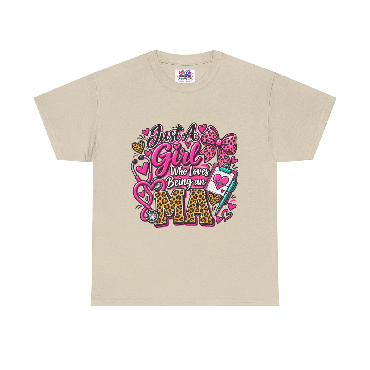 Girls Who Love Being an Medical Assistant T-Shirt — Cute Pink Leopard Nurse Tee
