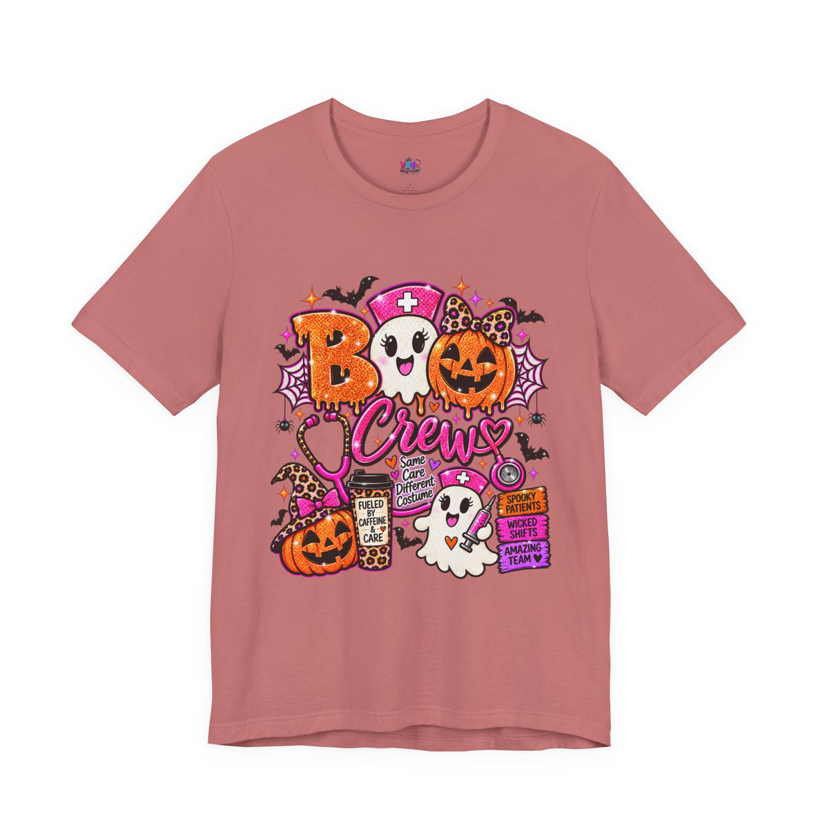 Halloween Boo Crew T-Shirt — Cute Nurse Ghosts, Jack-O'-Lanterns & Candy Graphic Tee