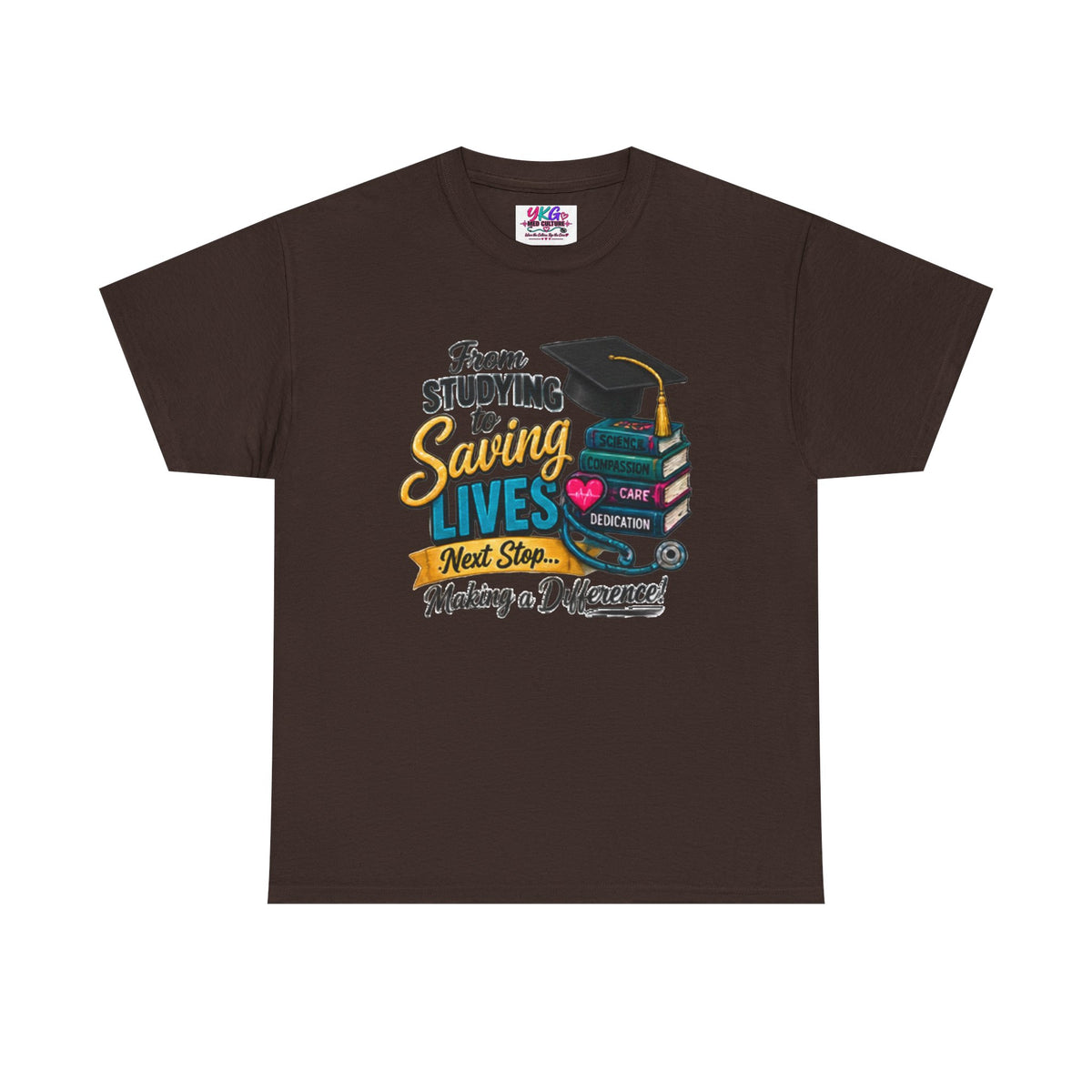 Saving Lives Nursing Graduate T-Shirt — "From Studying to Saving Lives" Graduation Tee