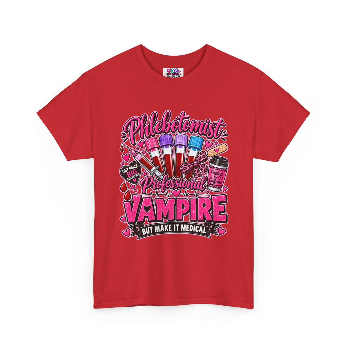 Phlebotomist Vampire T-Shirt – 'Professional Vampire but Make It Medical' Cute Medical Worker Tee