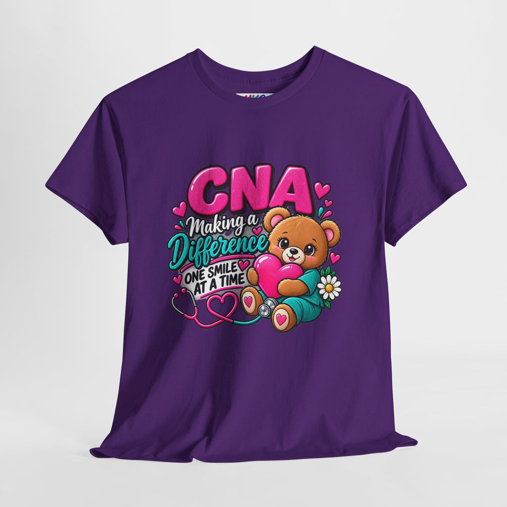 CNA Making a Difference Teddy T‑Shirt — Cute Caregiver Appreciation Tee