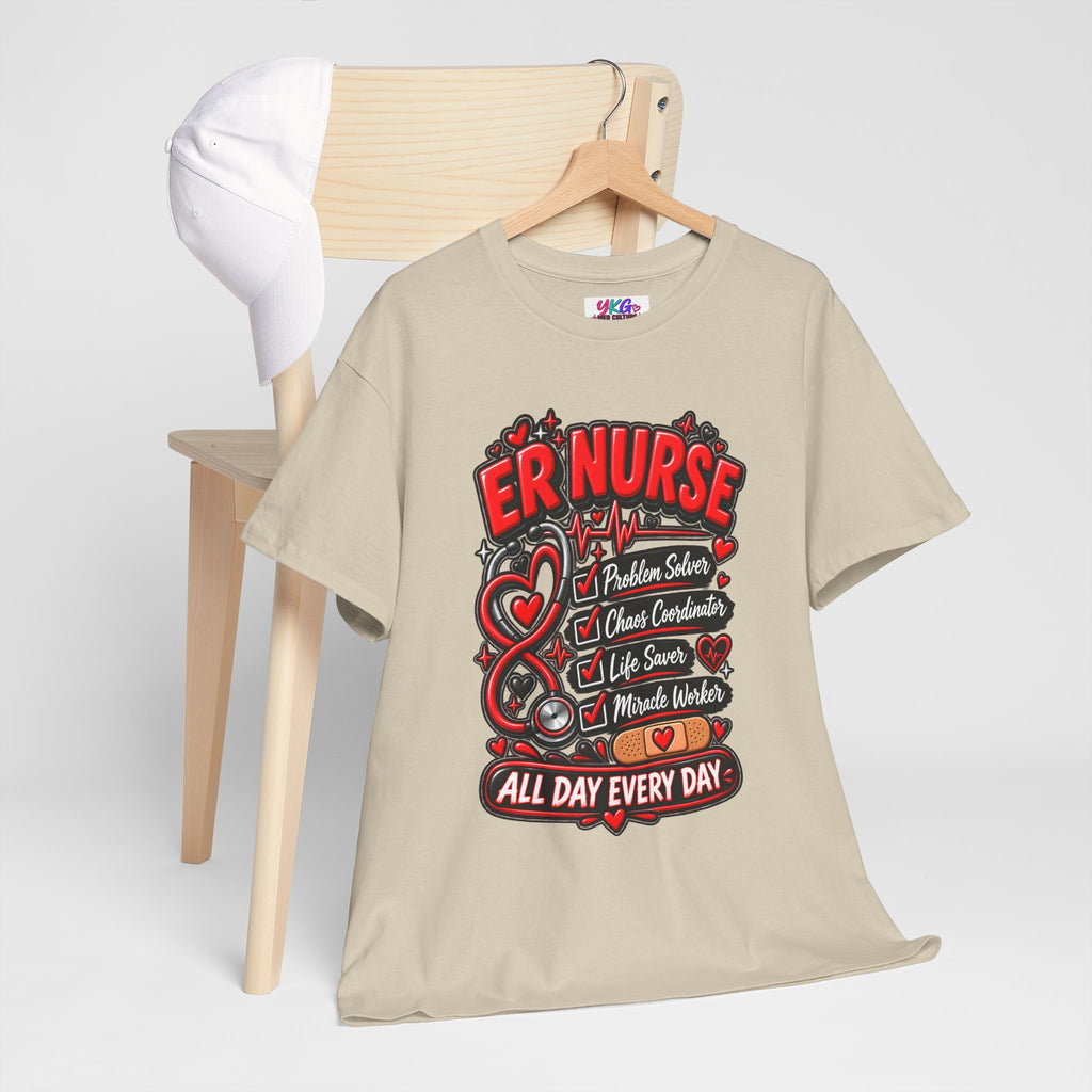 ER Nurse T-Shirt — "All Day Every Day" Proud Emergency RN Graphic Tee