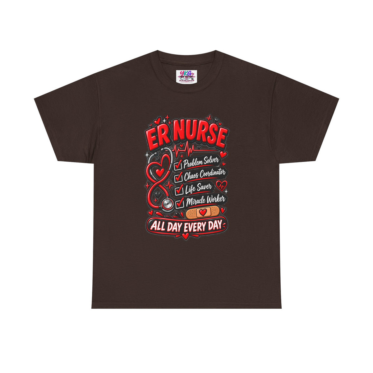 ER Nurse T-Shirt — "All Day Every Day" Proud Emergency RN Graphic Tee