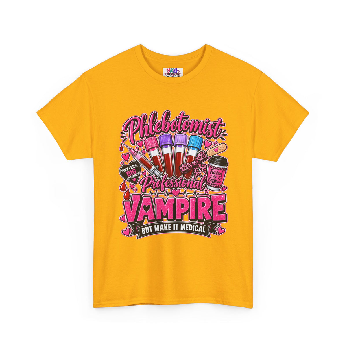 Phlebotomist Vampire T-Shirt – 'Professional Vampire but Make It Medical' Cute Medical Worker Tee