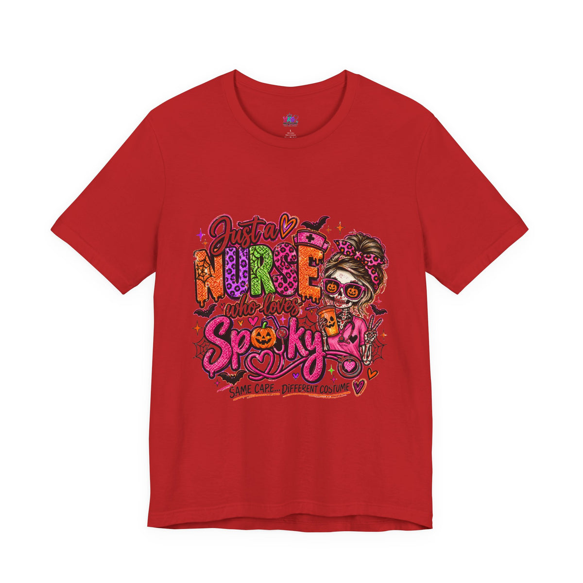 Just a Nurse Who Loves Spooky Tee — Halloween Nurse Graphic Shirt