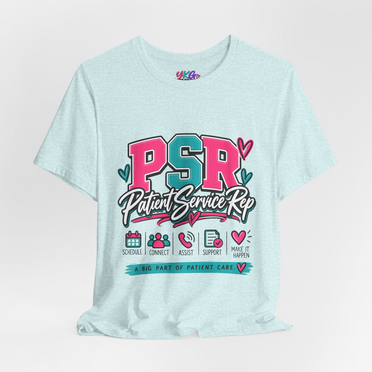 PSR Patient Service Rep T-Shirt – Cute Pink & Teal Medical Staff Tee