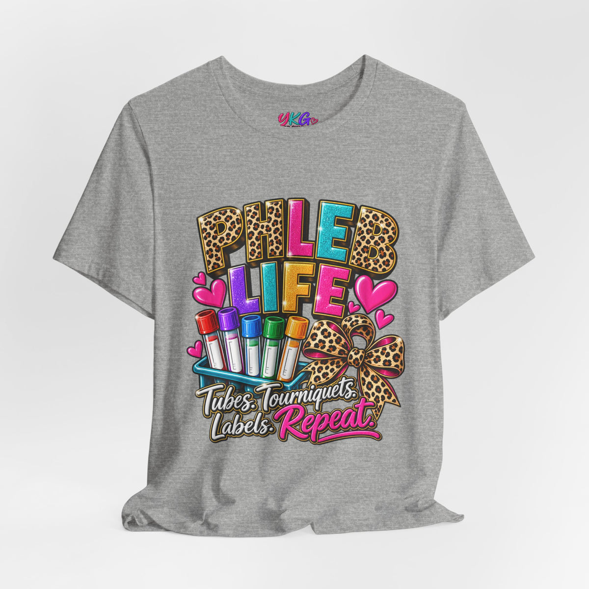 Phlebotomist Squad Tee — "Tubes, Turnarounds, Labels, Repeat" Graphic Shirt