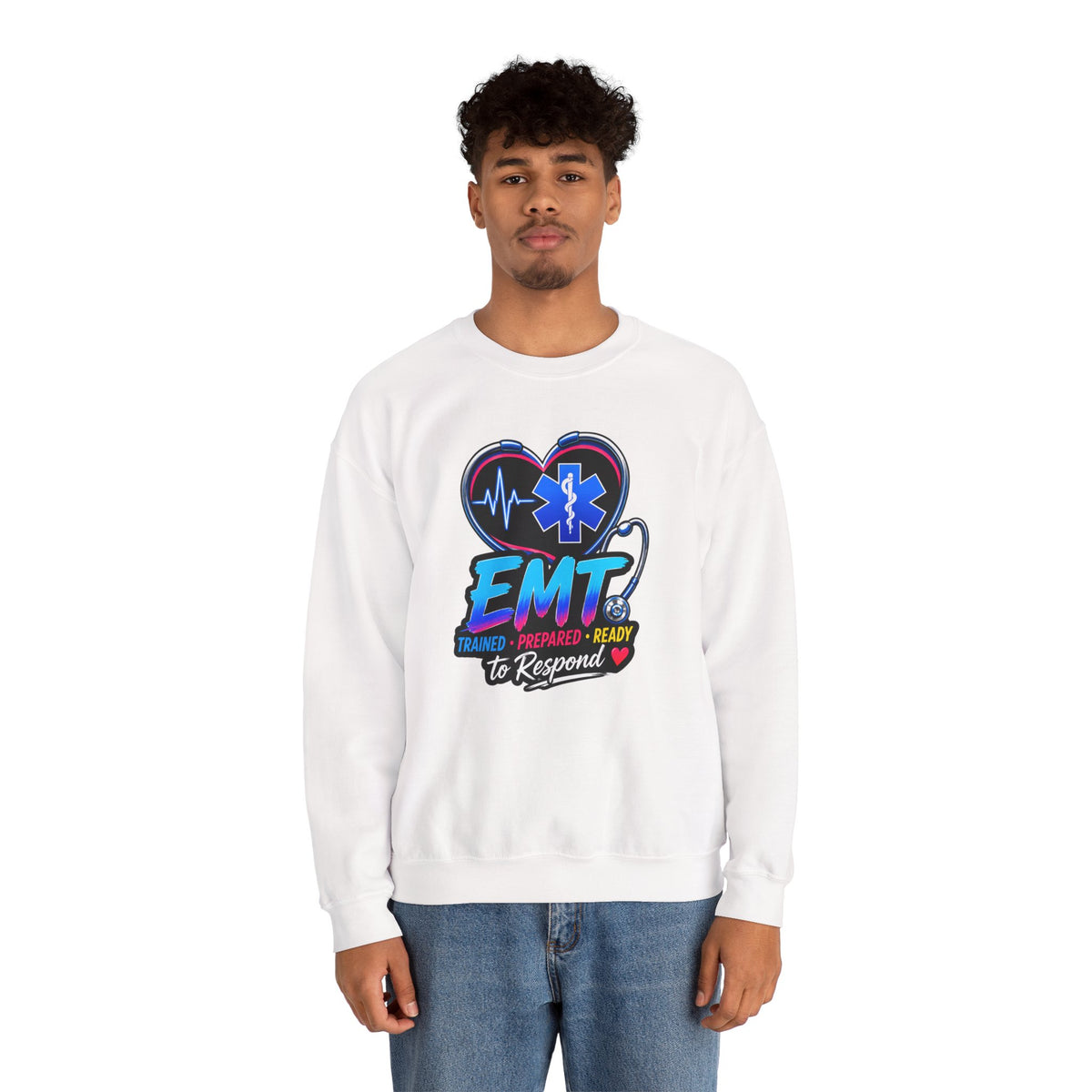 EMT Crewneck Sweatshirt — "Trained • Prepared • Ready to Respond" Paramedic Pullover