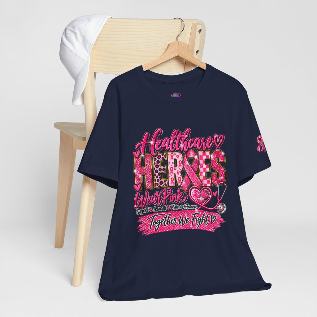 Breast Cancer Awareness Healthcare Heroes Tee — "Together We Fight" Pink Ribbon Shirt