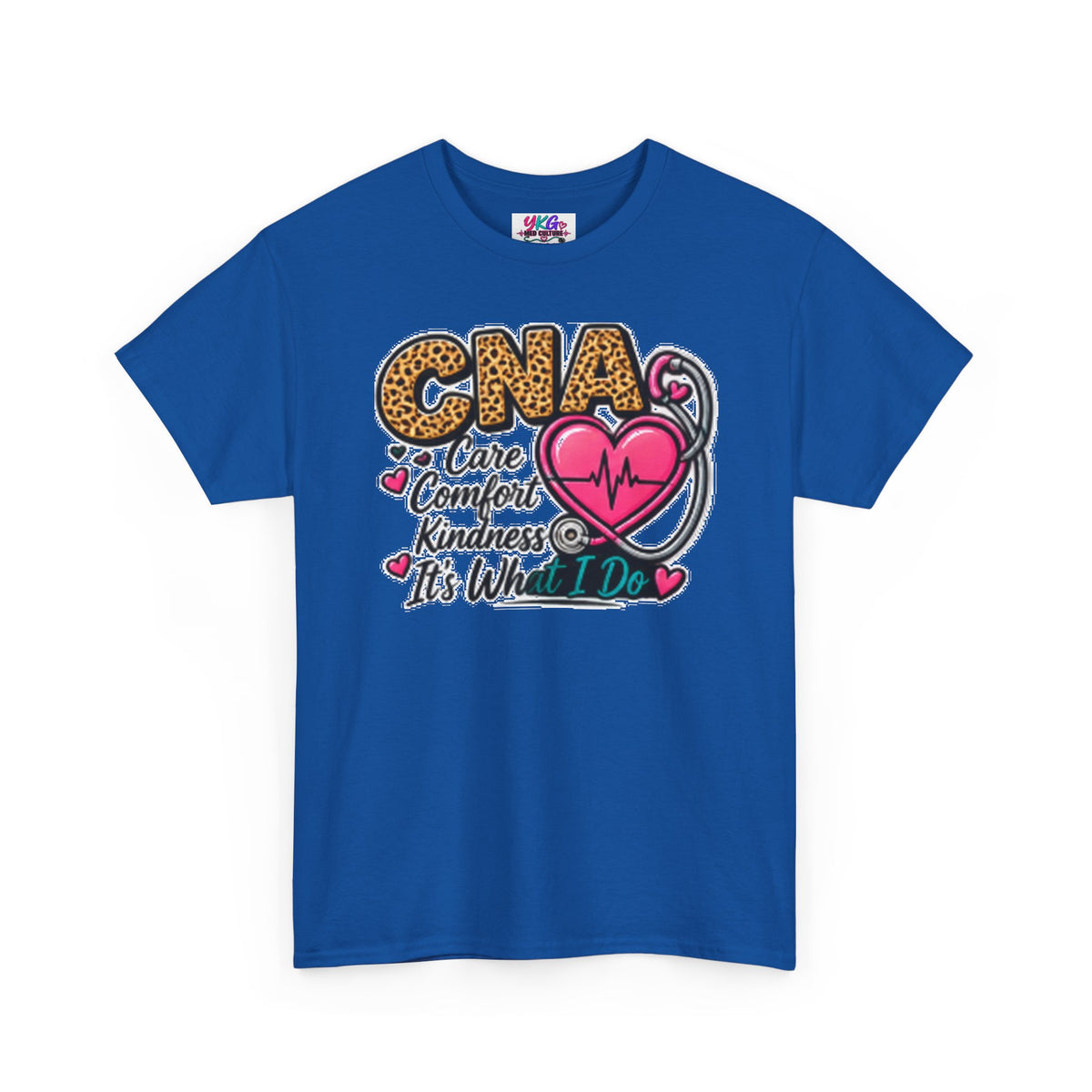 CNA Tee - "Care Comfort Kindness" Heartbeat Stethoscope Shirt for Nursing Assistants