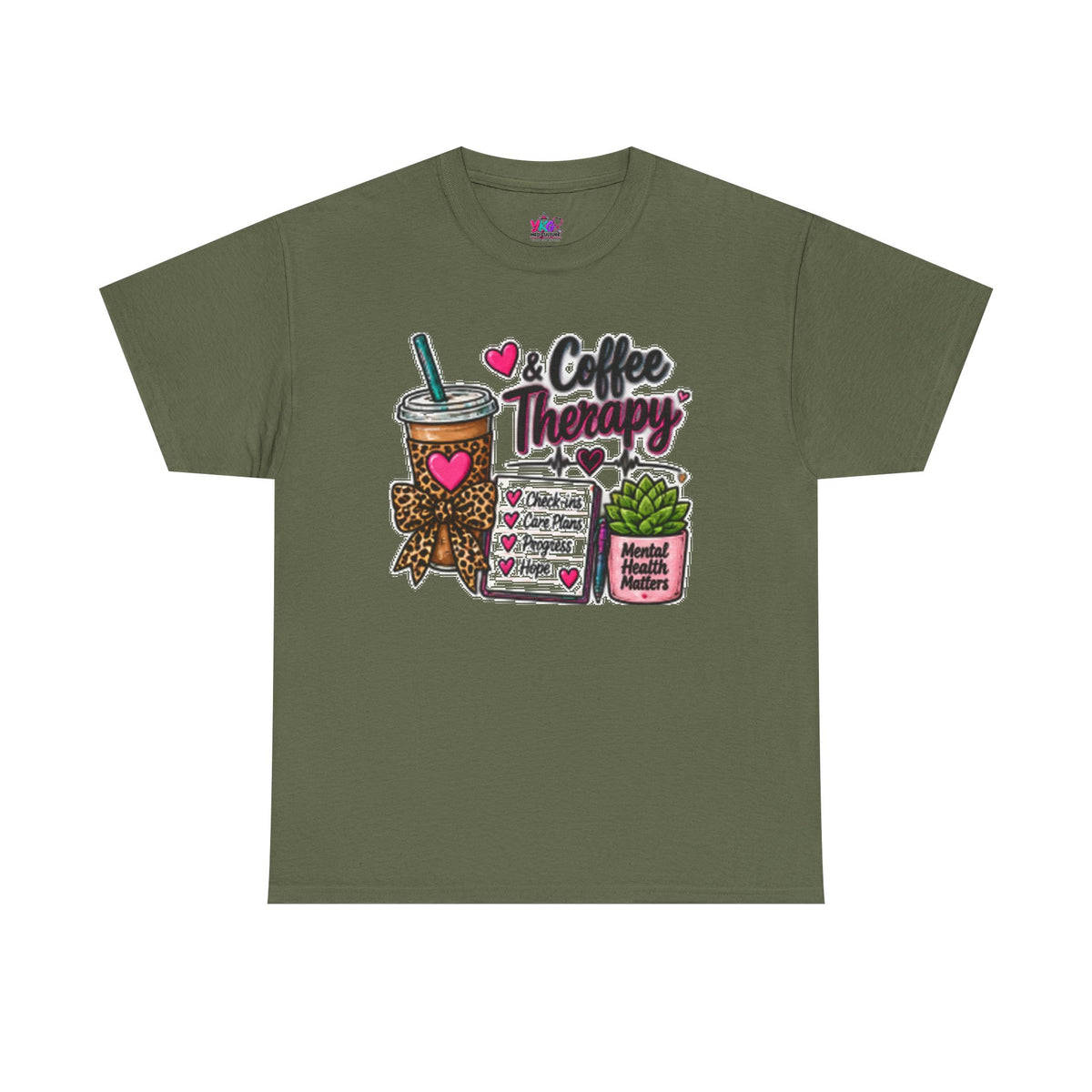 Coffee Therapy T-Shirt — Coffee, Plants & Self-Care Graphic Tee