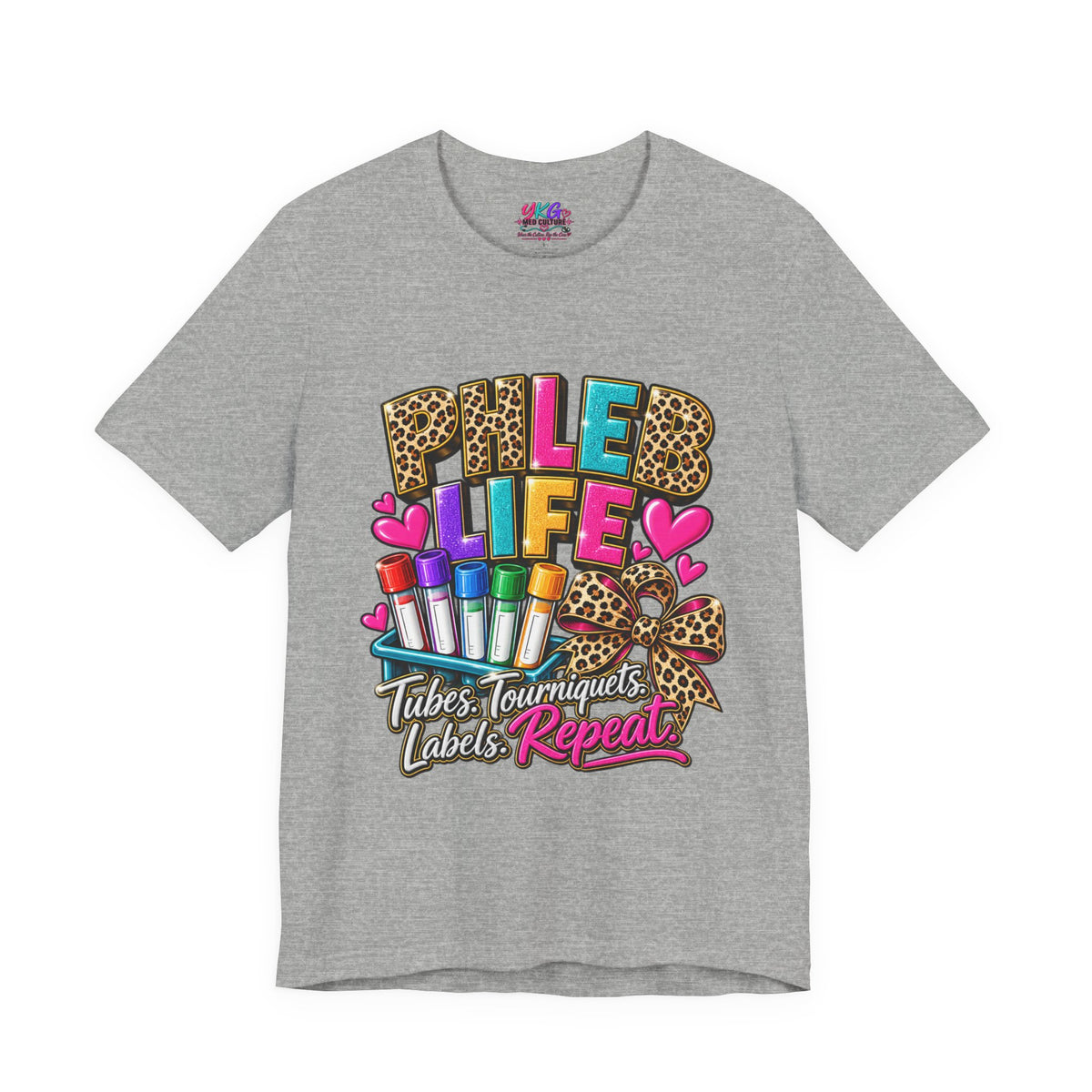 Phlebotomist Squad Tee — "Tubes, Turnarounds, Labels, Repeat" Graphic Shirt