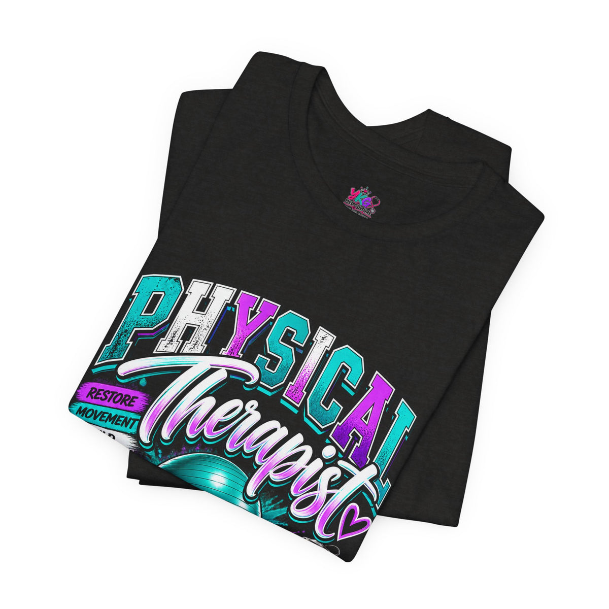 Physical Therapist Tee — Retro Fitness Graphic Shirt ("Physical Therapist: Helping People Move, Change Lives")