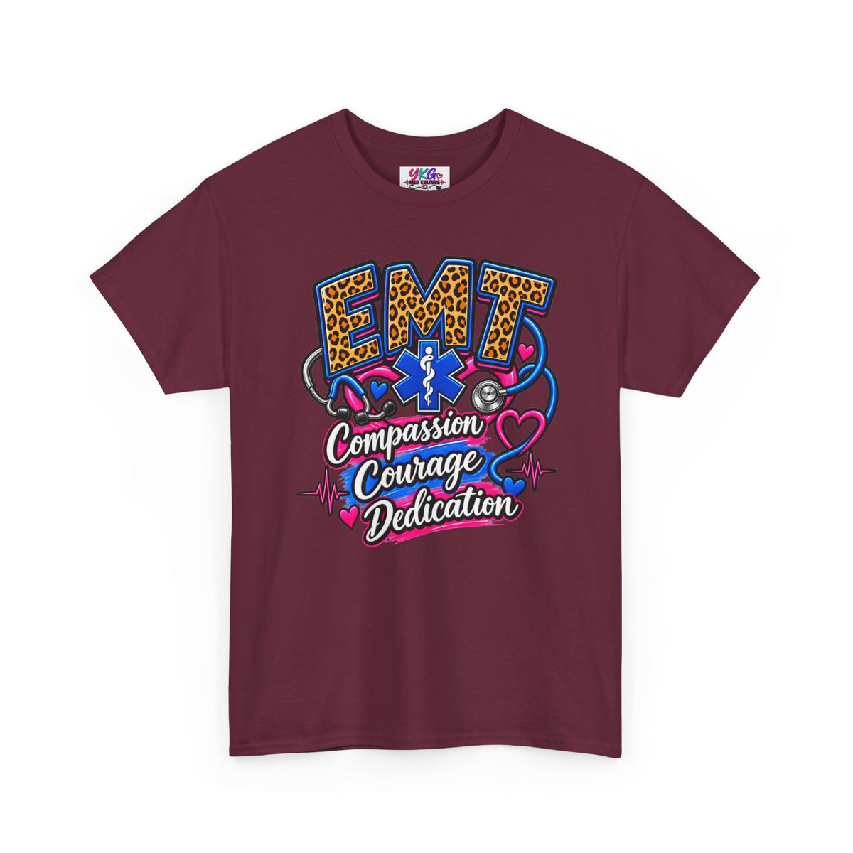 EMT Compassion Courage Dedication T-Shirt — Paramedic & First Responder Tribute Tee
