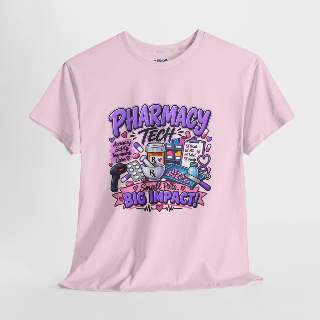 Pharmacy Tech Big Impact T-Shirt — Cute Pharmacy Technician Graphic Tee