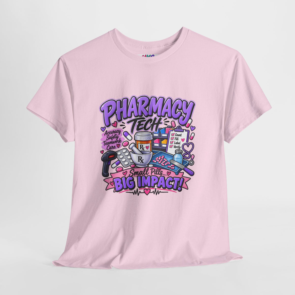 Pharmacy Tech Big Impact T-Shirt — Cute Pharmacy Technician Graphic Tee