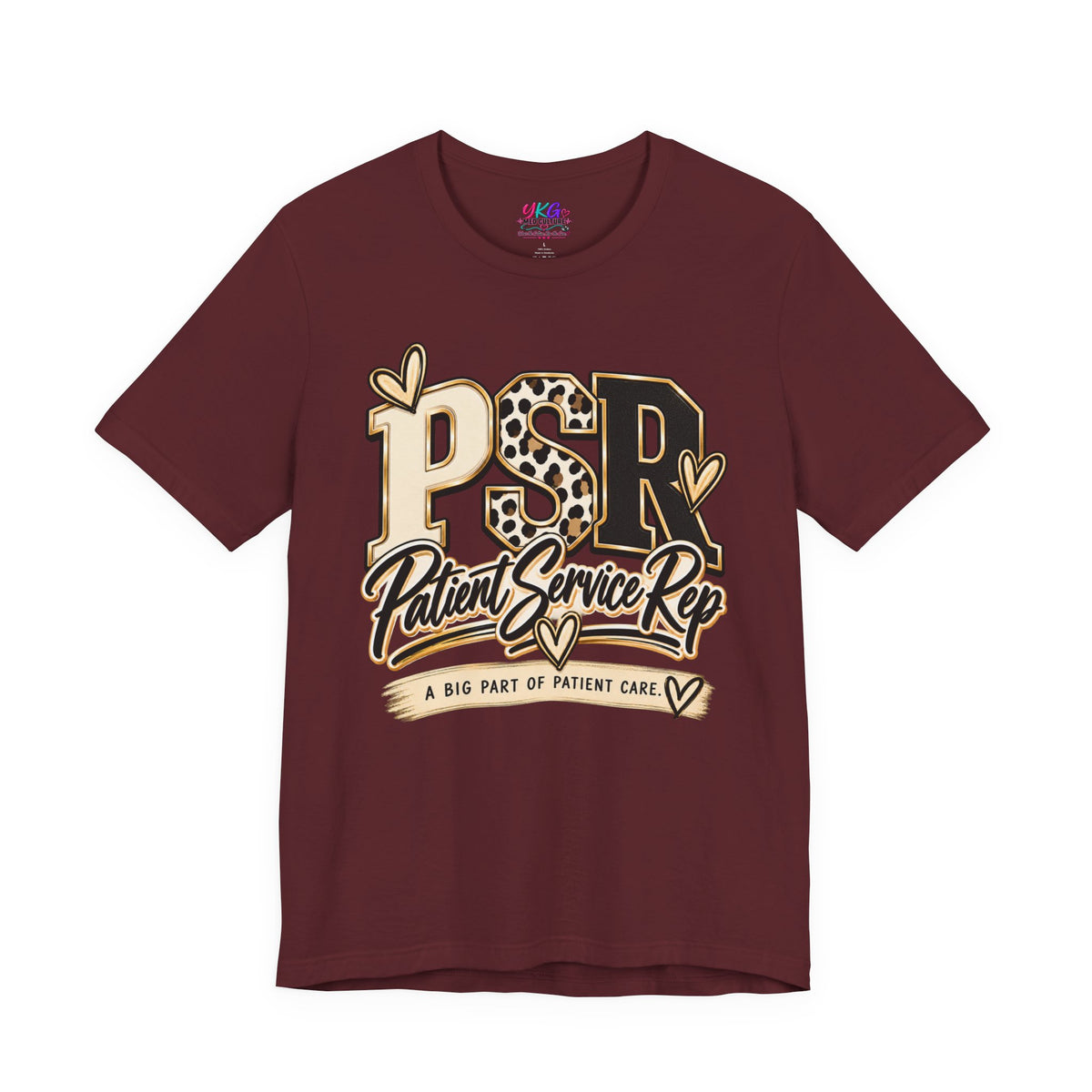 Patient Service Rep Tee – PSR Leopard Heart Design