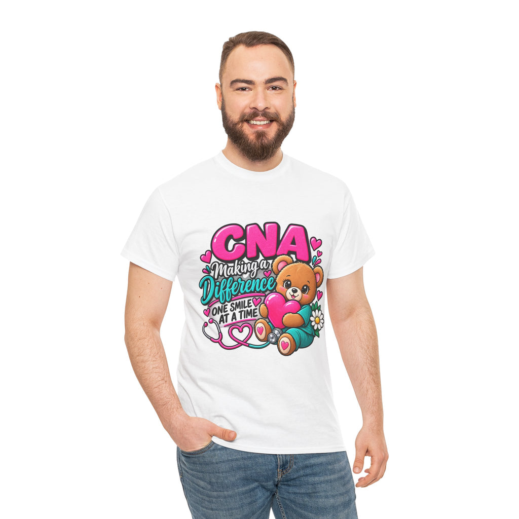 CNA Making a Difference Teddy T‑Shirt — Cute Caregiver Appreciation Tee