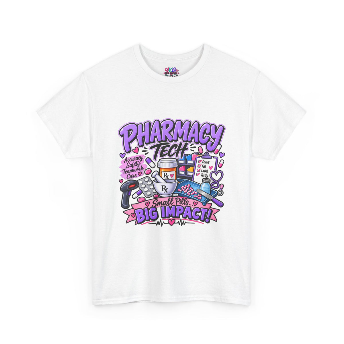Pharmacy Tech Big Impact T-Shirt — Cute Pharmacy Technician Graphic Tee