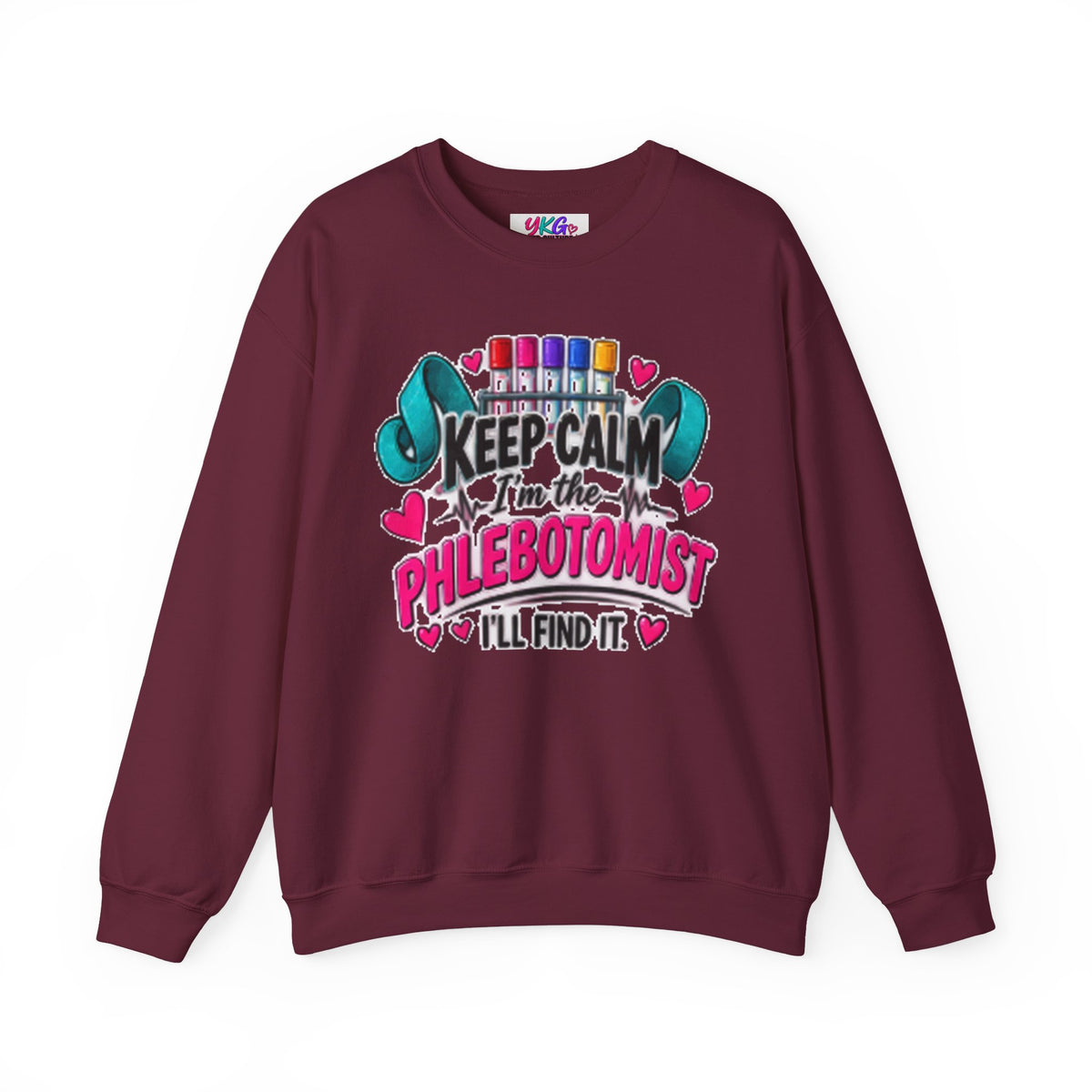 Phlebotomist Crewneck Sweatshirt – 'Keep Calm I'm the Phlebotomist' Cute Medical Gift