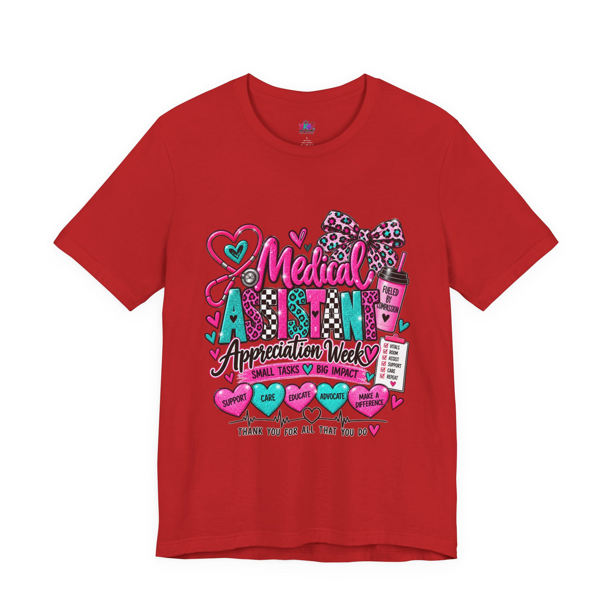 Medical Assistant Appreciation Week T‑Shirt – Cute Pink & Teal Appreciation Tee