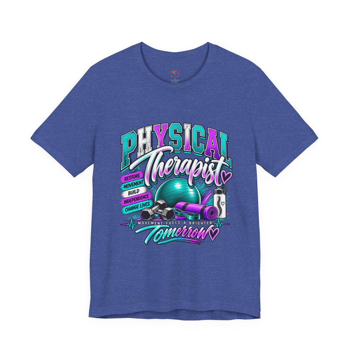 Physical Therapist Tee — Retro Fitness Graphic Shirt ("Physical Therapist: Helping People Move, Change Lives")
