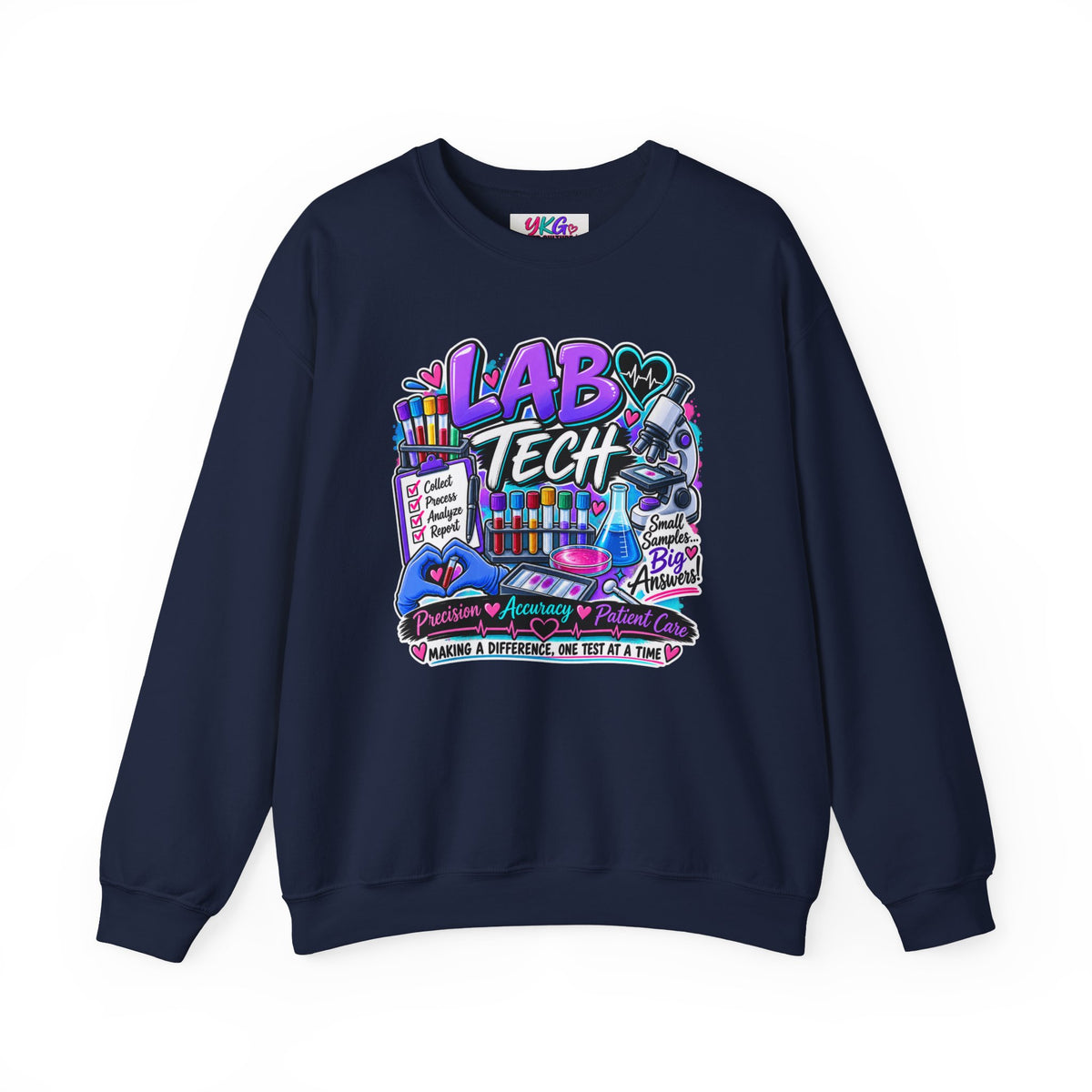 Lab Tech Crewneck Sweatshirt — Colorful Science Lab Technician Graphic