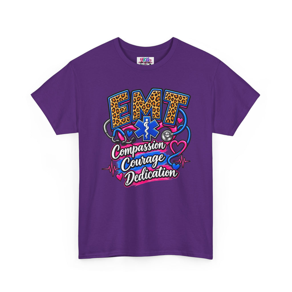 EMT Compassion Courage Dedication T-Shirt — Paramedic & First Responder Tribute Tee