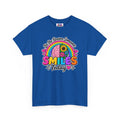 Smiles Today Rainbow Tee — "Be the Reason Someone Smiles Today" Positive Graphic Shirt