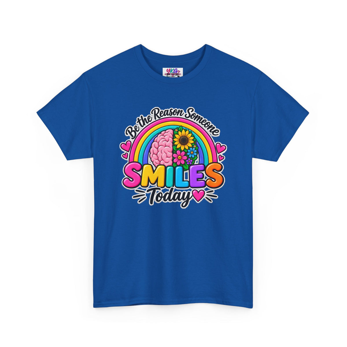Smiles Today Rainbow Tee — "Be the Reason Someone Smiles Today" Positive Graphic Shirt