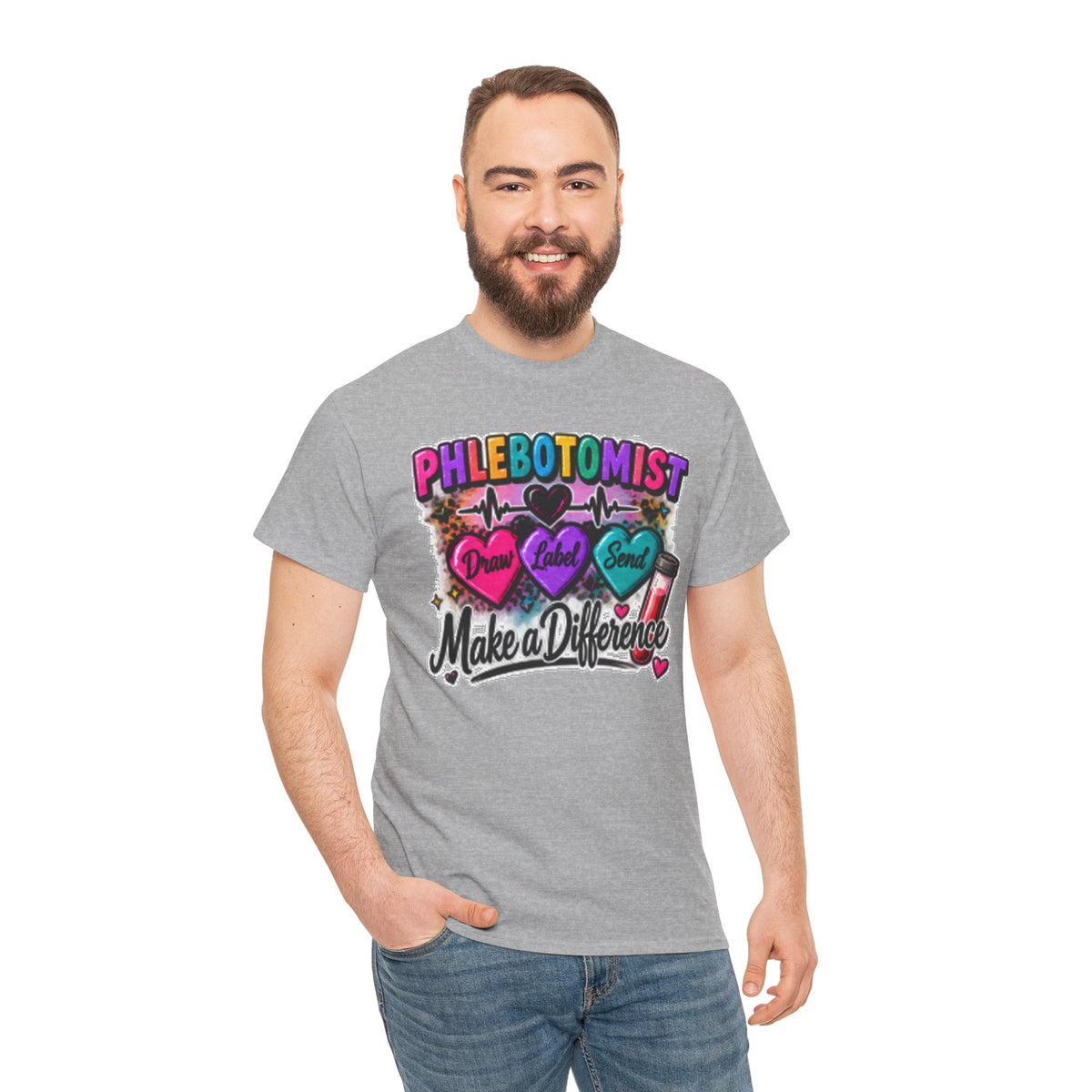 Phlebotomist Make a Difference Tee — Heartbeat & ‘Dream Love Send’ Graphic Shirt