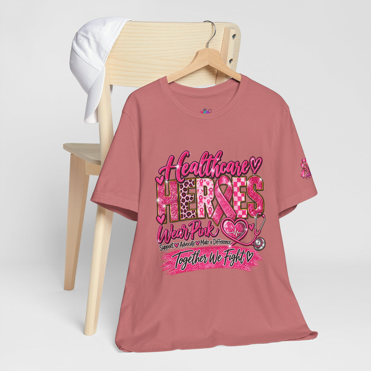 Breast Cancer Awareness Healthcare Heroes Tee — "Together We Fight" Pink Ribbon Shirt